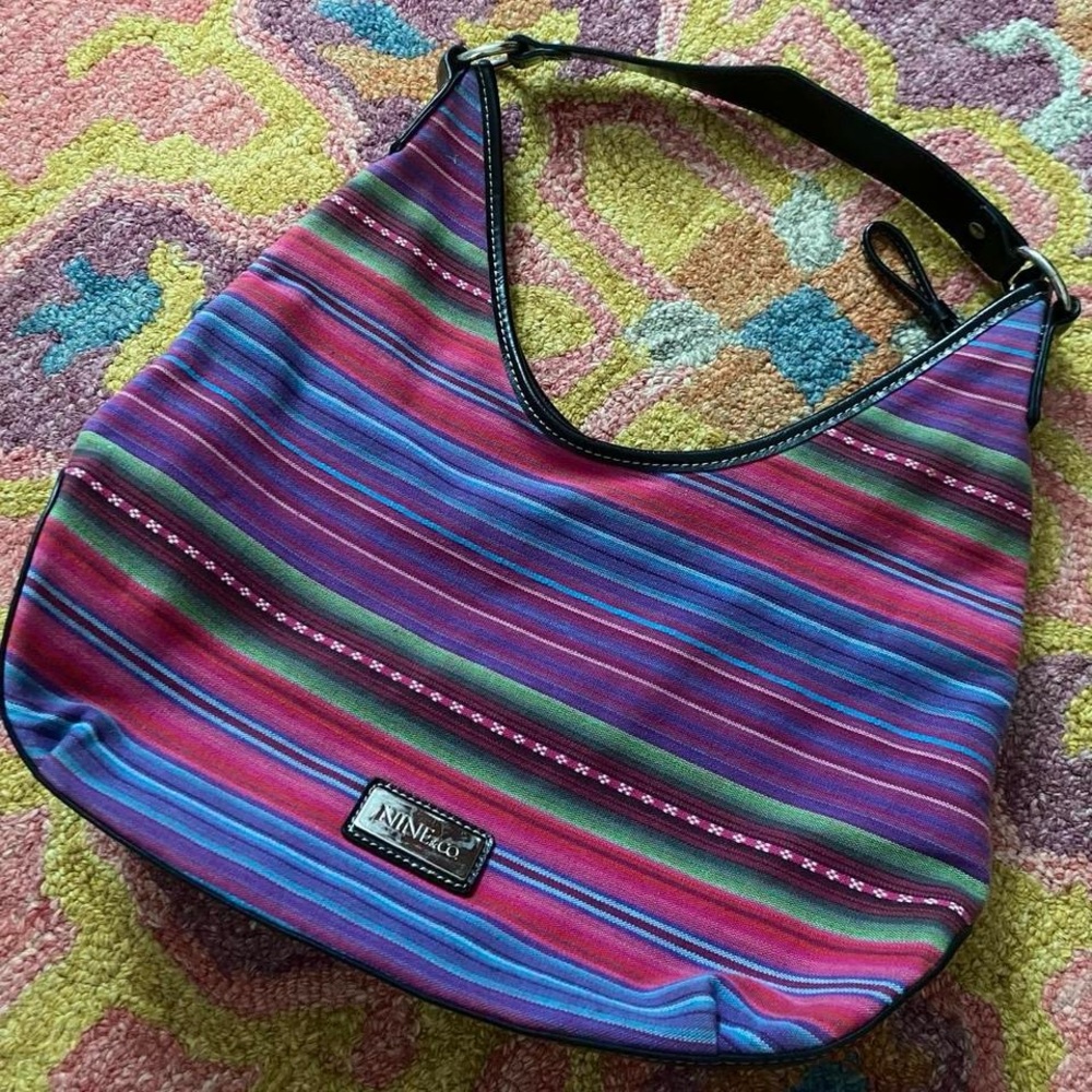 Nine & Co. Multicolor Striped Hobo Bag